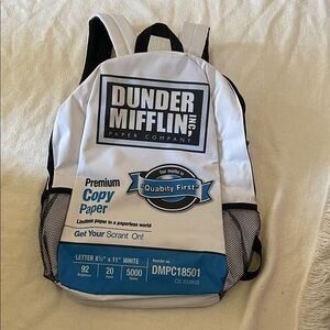 Dunder Mifflin-White and Blue Backpack